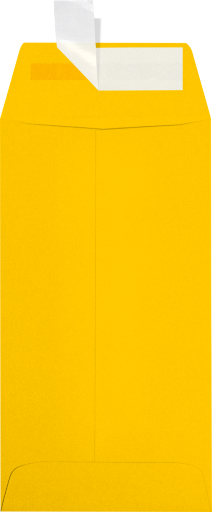 Sunflower Yellow 32lb #7 Coin Envelopes (3 1/2 x 6 1/2) with Peel & Seal