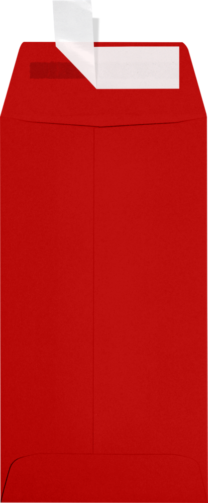Red 32lb #7 Coin Envelopes (3 1/2 x 6 1/2) with Peel & Seal