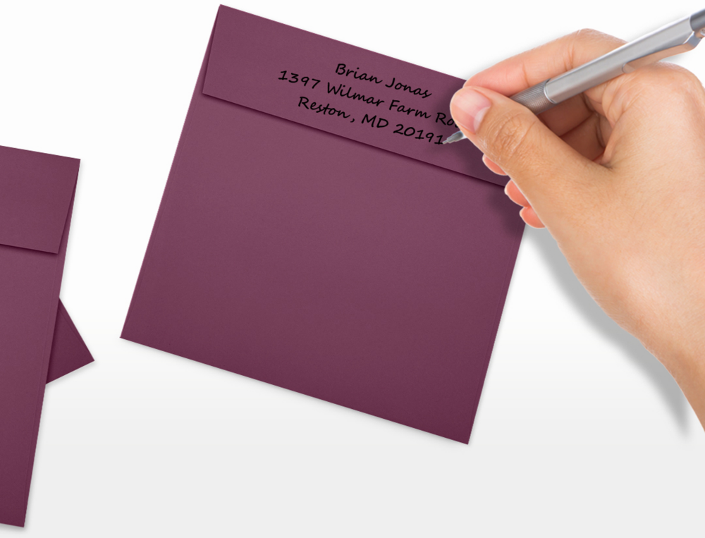 Vintage Plum Purple 32lb 5 x 5 Square Envelopes with Peel & Seal
