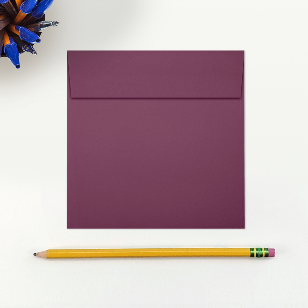 Vintage Plum Purple 32lb 5 x 5 Square Envelopes with Peel & Seal