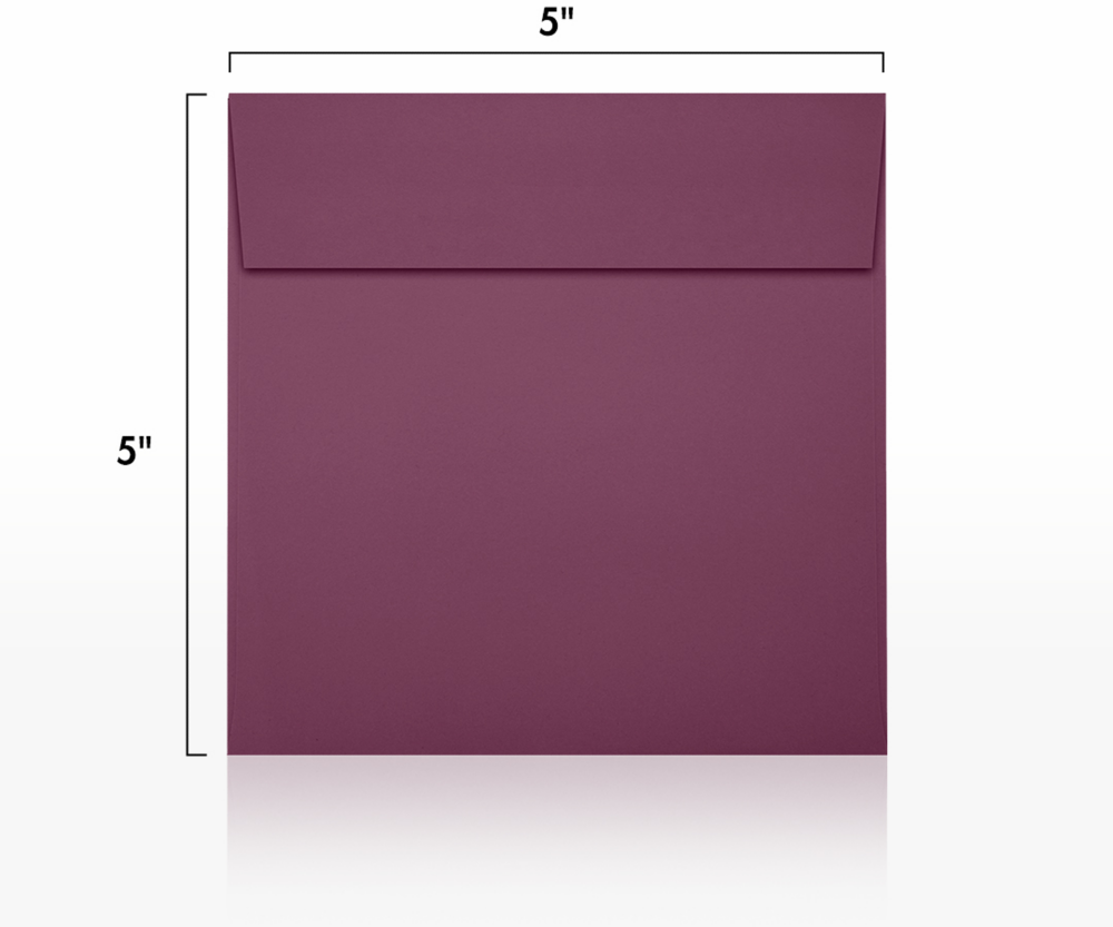 Vintage Plum Purple 32lb 5 x 5 Square Envelopes with Peel & Seal