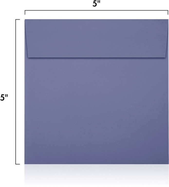 Wisteria Purple 32lb 5 x 5 Square Envelopes with Peel & Seal