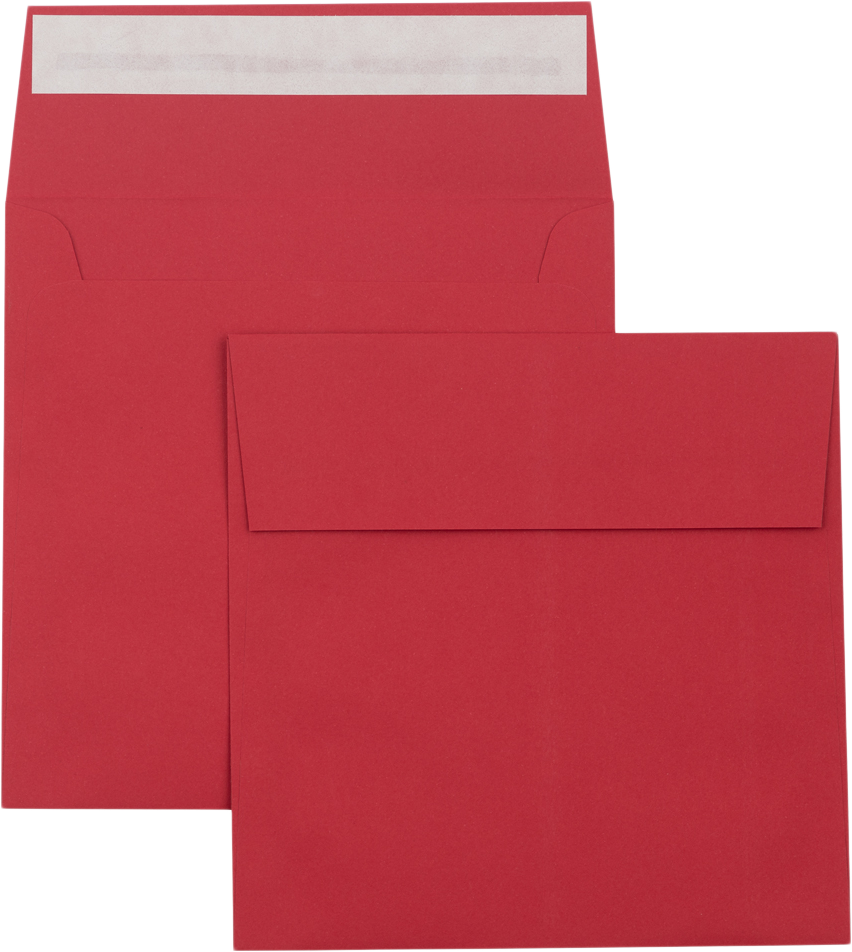 Red 32lb 5 1/4 x 5 1/4 Square Envelopes with Peel & Seal