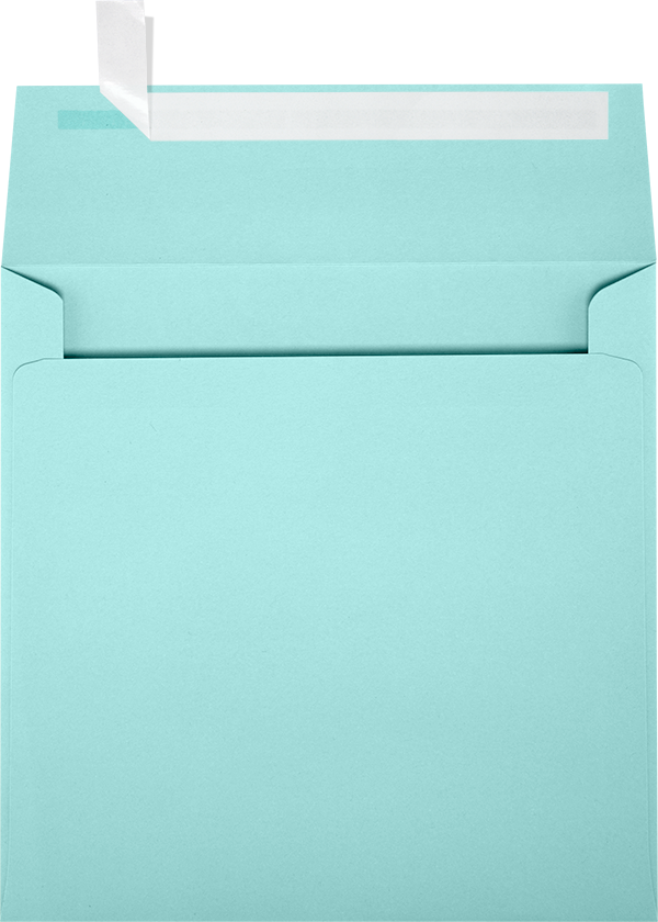 Seafoam Aqua Blue 32lb 5 1/2 x 5 1/2 Square Envelopes with Peel & Seal