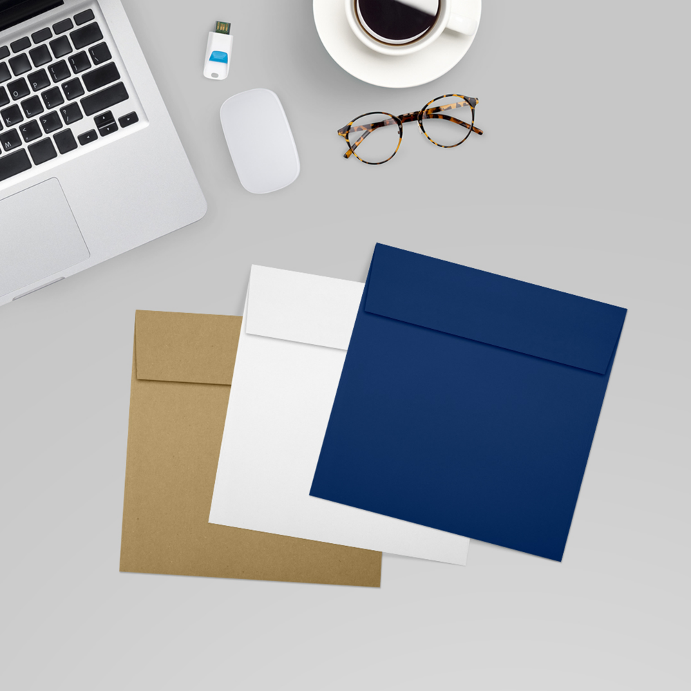Navy Blue 32lb 5 3/4 x 5 3/4 Square Envelopes with Peel & Seal