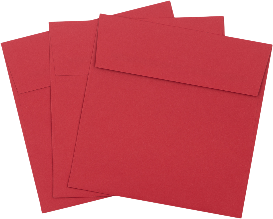 Red 32lb 5 3/4 x 5 3/4 Square Envelopes with Peel & Seal