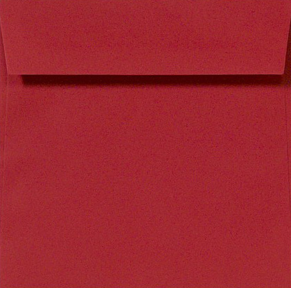 Red 32lb 5 3/4 x 5 3/4 Square Envelopes with Peel & Seal