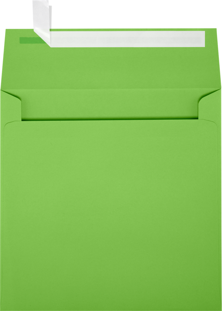Lime Green 32lb 6 x 6 Square Envelopes with Peel & Seal
