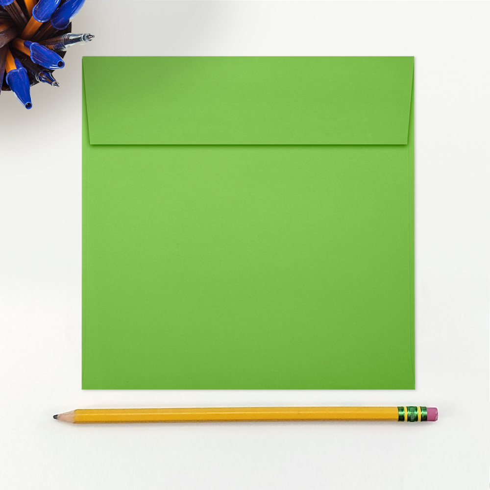 Lime Green 32lb 6 x 6 Square Envelopes with Peel & Seal