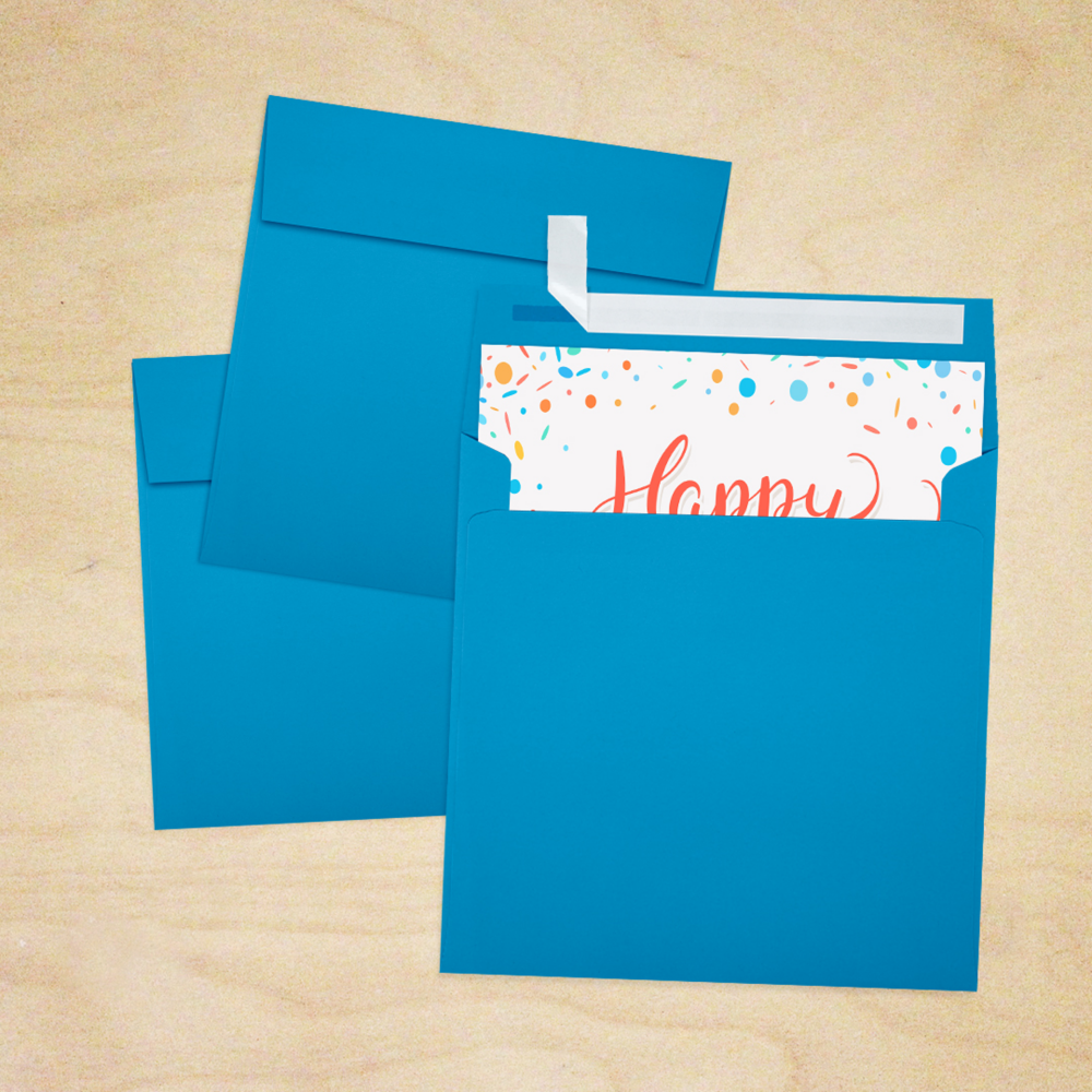 Pool Blue 32lb 6 x 6 Square Envelopes with Peel & Seal