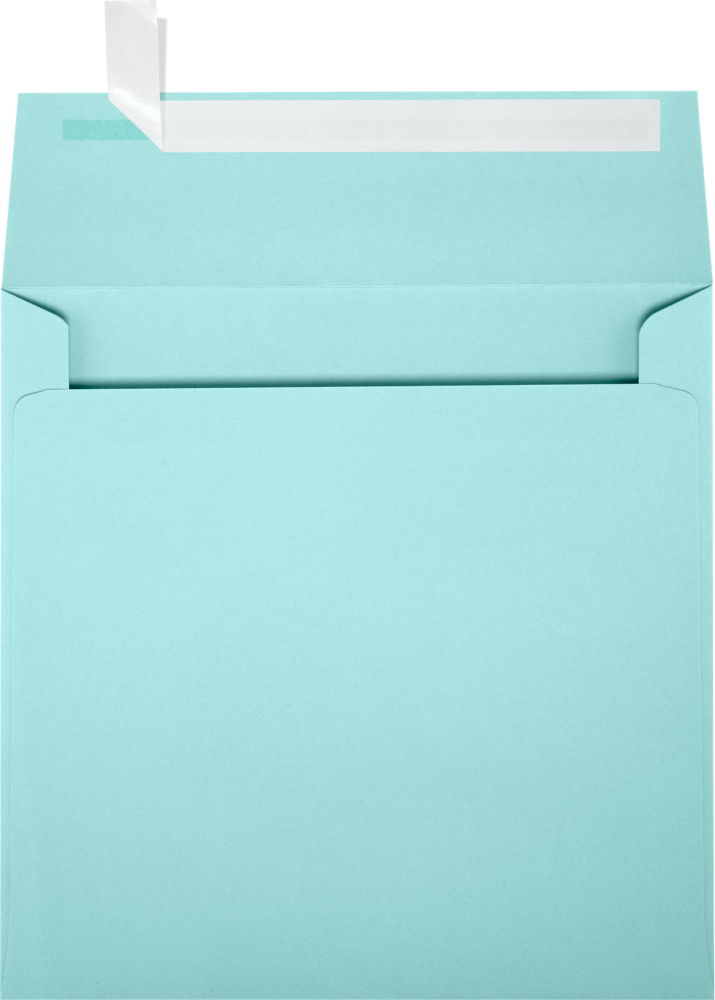 Seafoam Aqua Blue 32lb 6 1/2 x 6 1/2 Square Envelopes with Peel & Seal
