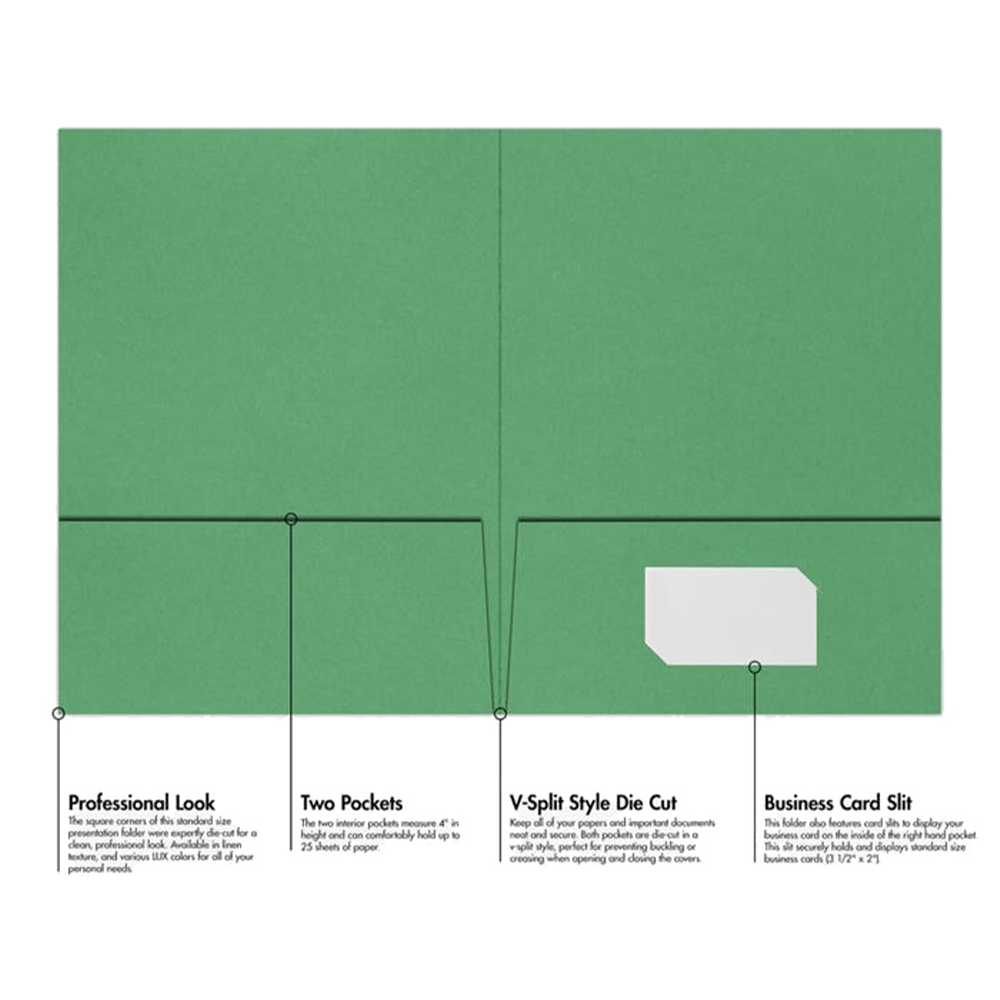 Holiday Green 9 x 12 Matte Folders