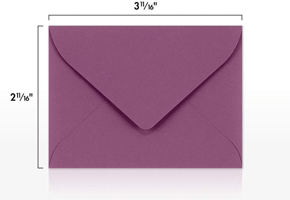 Vintage Plum Purple 32lb #17 Mini Envelopes (2 11/16 x 3 11/16)