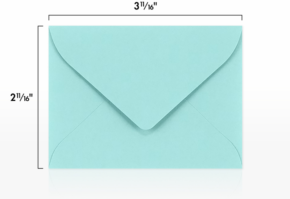 Seafoam Aqua Blue 32lb #17 Mini Envelopes (2 11/16 x 3 11/16)