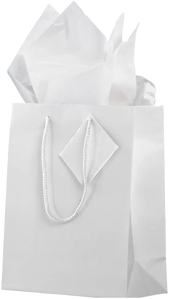White Medium Glossy Gift Bags (8 x 10 x 4) (3 Pack) with Tissue Paper (10 Pack)