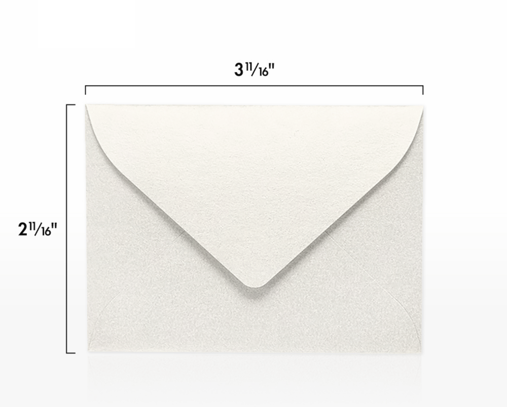 White Quartz Metallic 32lb #17 Mini Envelopes (2 11/16 x 3 11/16)