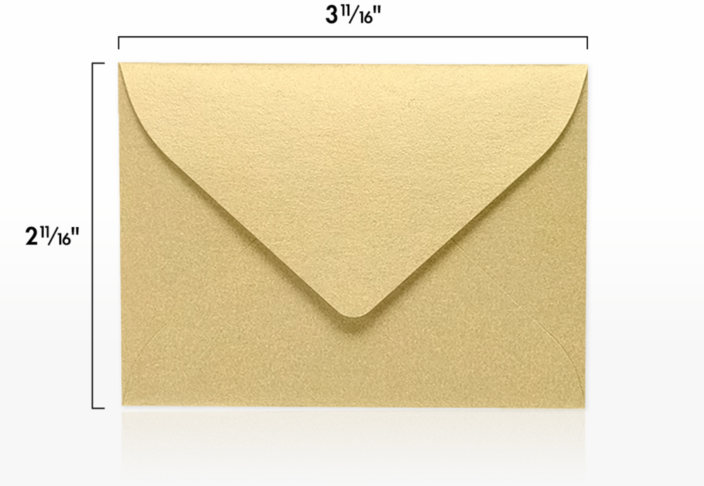 Light Gold Blonde Metallic 32lb #17 Mini Envelopes (2 11/16 x 3 11/16)