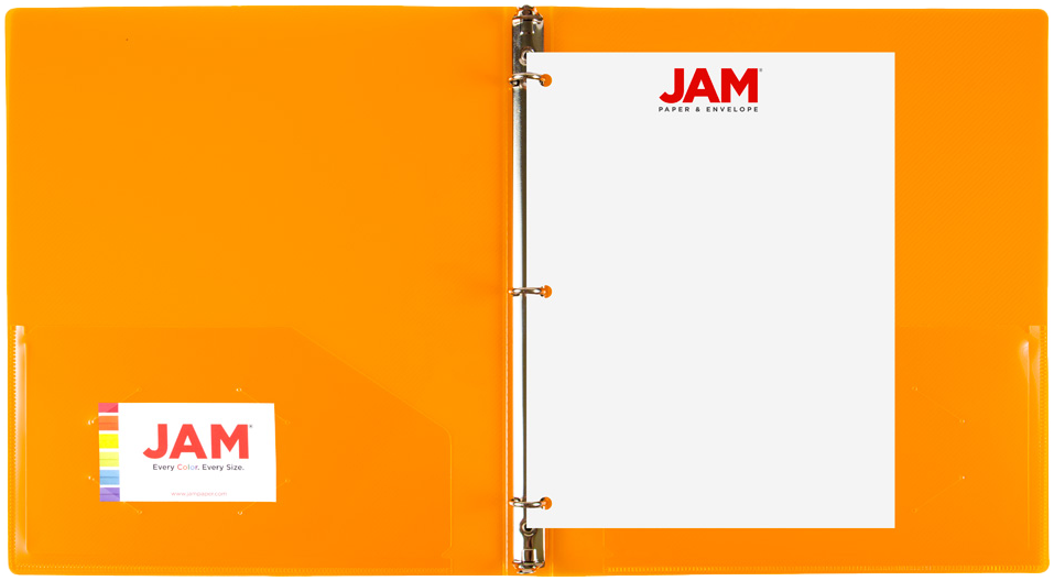 Orange Plastic 1/2 Inch 3-Ring Binder
