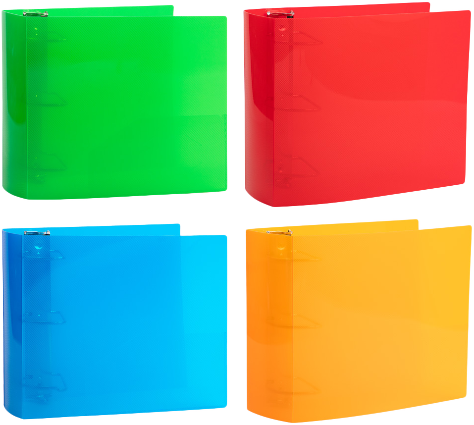 Assorted Plastic 4 Inch Binder - 4 Pack