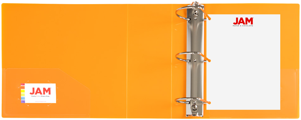 Orange Plastic 4 Inch 3-Ring Binder