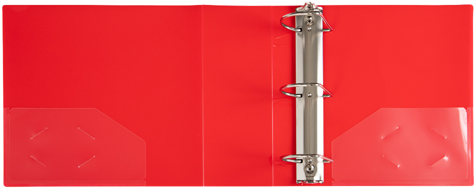 Red Plastic 4 Inch 3-Ring Binder