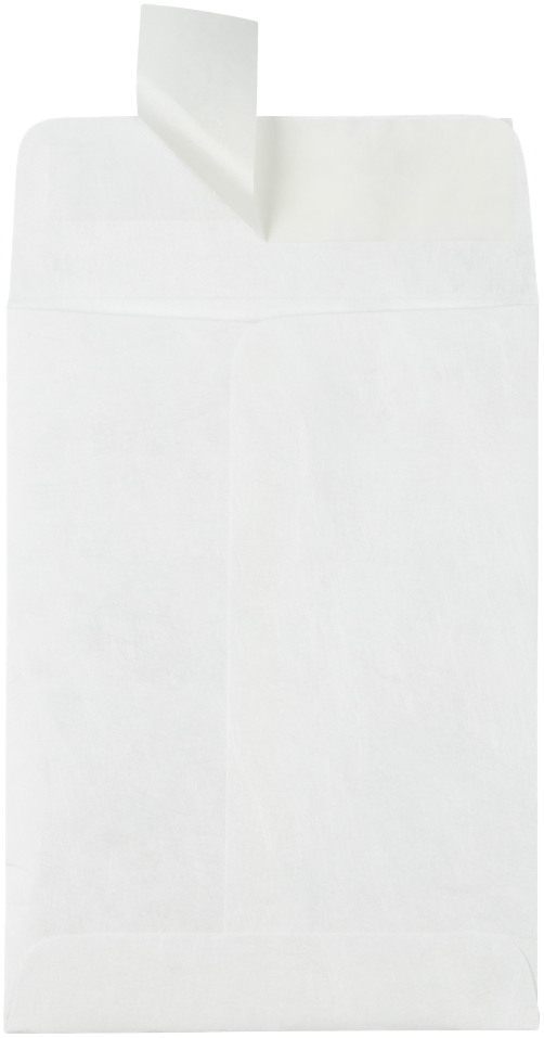 White Tyvek 14lb 5 1/2 x 7 1/2 Open End Envelopes with Peel & Seal