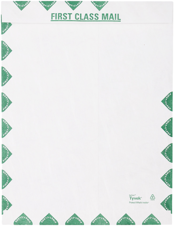 White Tyvek 14lb 10 x 13 Open End First Class Envelopes with Peel & Seal