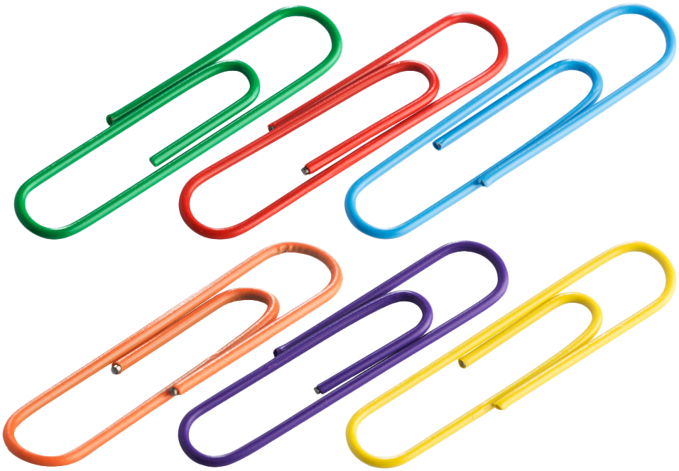 Rainbow Assorted Jumbo 2 Inch Paper Clips - 6 Packs of 75