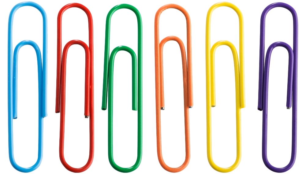 Rainbow Assorted Jumbo 2 Inch Paper Clips - 6 Packs of 75