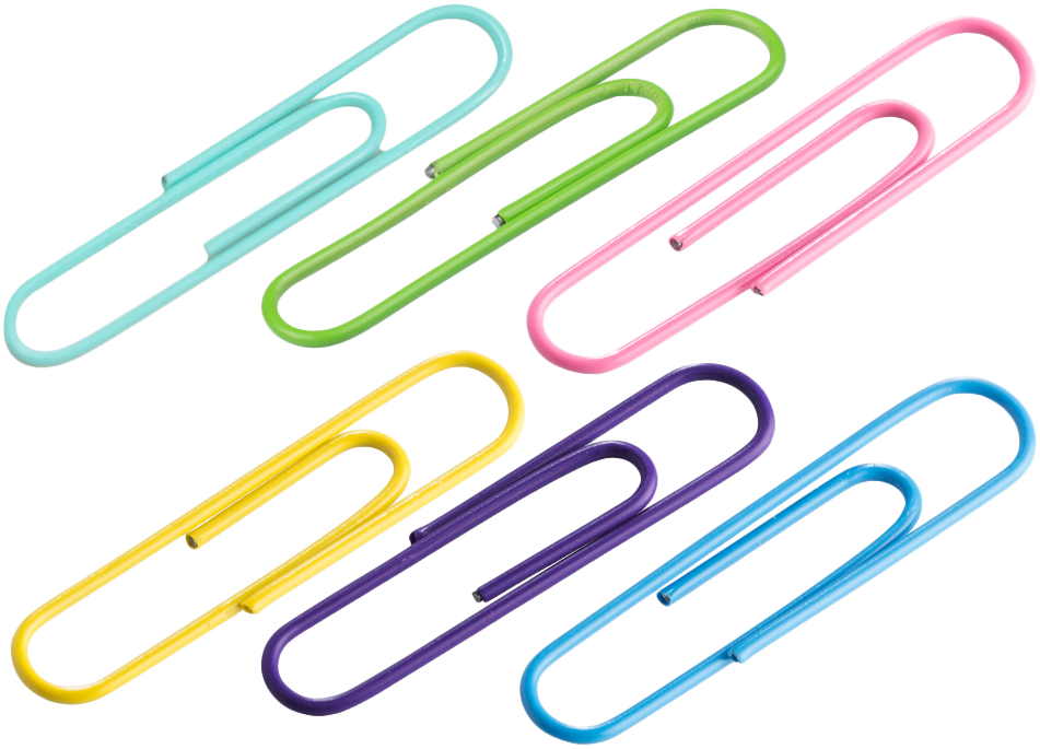 Spring Assorted Jumbo 2 Inch Paper Clips - 6 Packs of 75