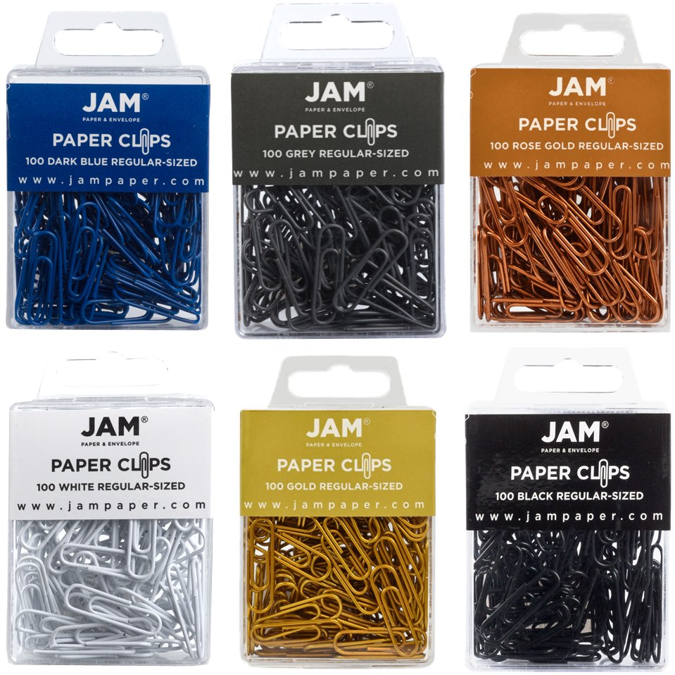 Business Assorted Standard 1 1/4 Inch Paper Clips - 6 Packs of 100