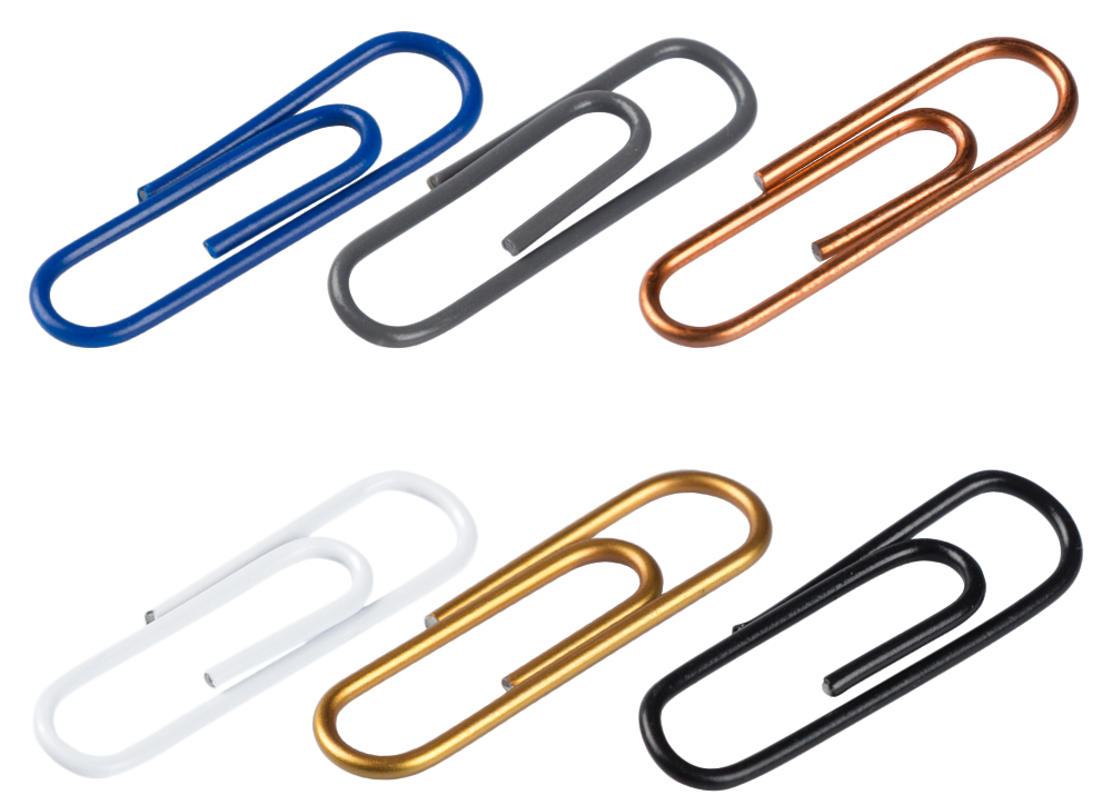 Business Assorted Standard 1 1/4 Inch Paper Clips - 6 Packs of 100