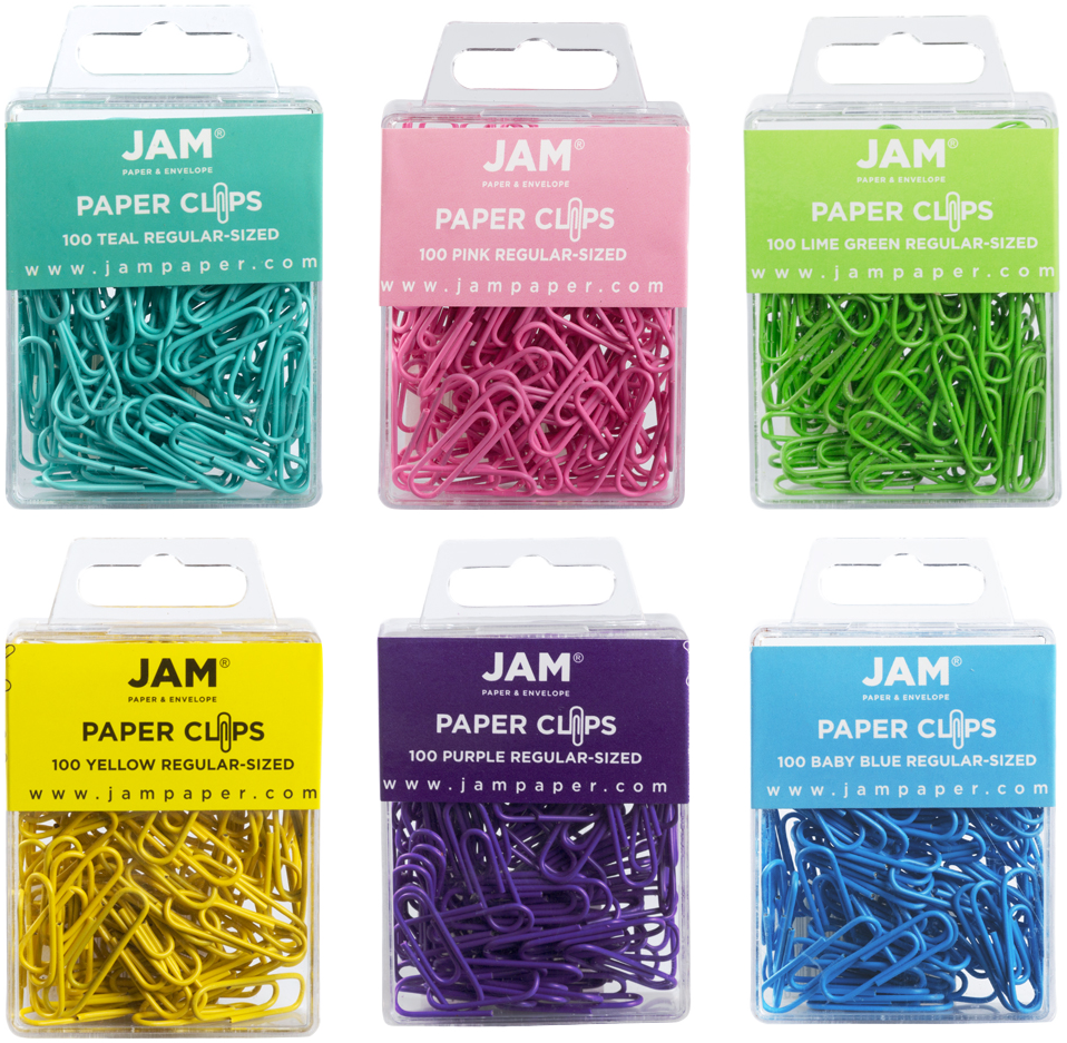 Spring Assorted Standard 1 1/4 Inch Paper Clips - 6 Packs of 100