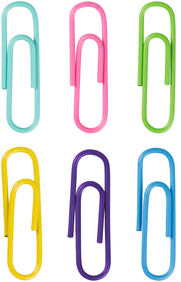 Spring Assorted Standard 1 1/4 Inch Paper Clips - 6 Packs of 100