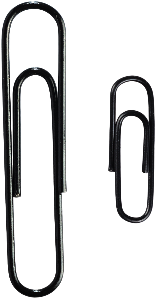Black Standard & Jumbo Paper Clips Assortment Pack - 1 Pack Each (175 Clips Total)