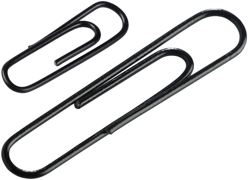 Black Standard & Jumbo Paper Clips Assortment Pack - 1 Pack Each (175 Clips Total)