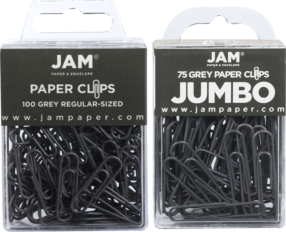 Gray Standard & Jumbo Paper Clips Assortment Pack - 1 Pack Each (175 Clips Total)