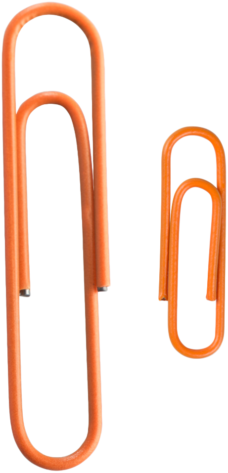 Orange Standard & Jumbo Paper Clips Assortment Pack - 1 Pack Each (175 Clips Total)