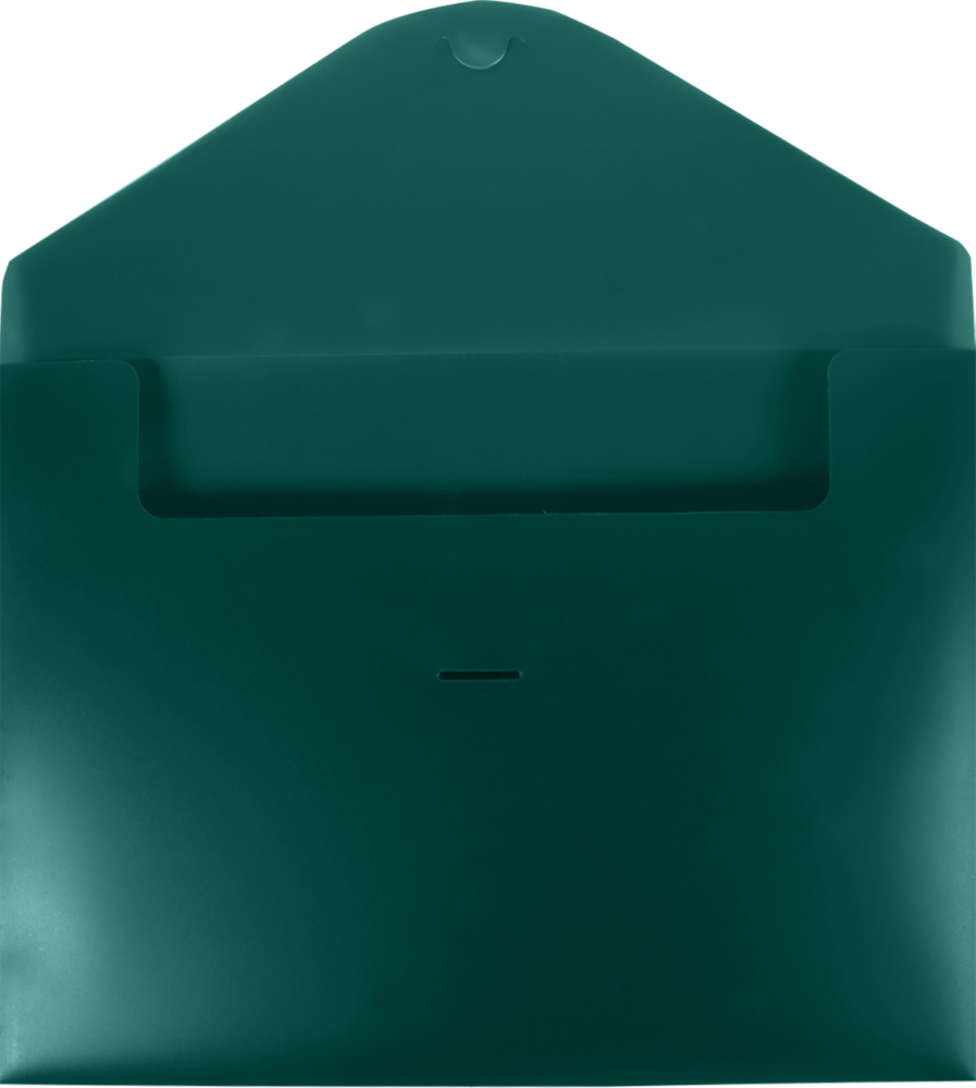 Forest Green Letter Booklet Plastic Envelopes (9 3/4 x 13) with Tuck Flap