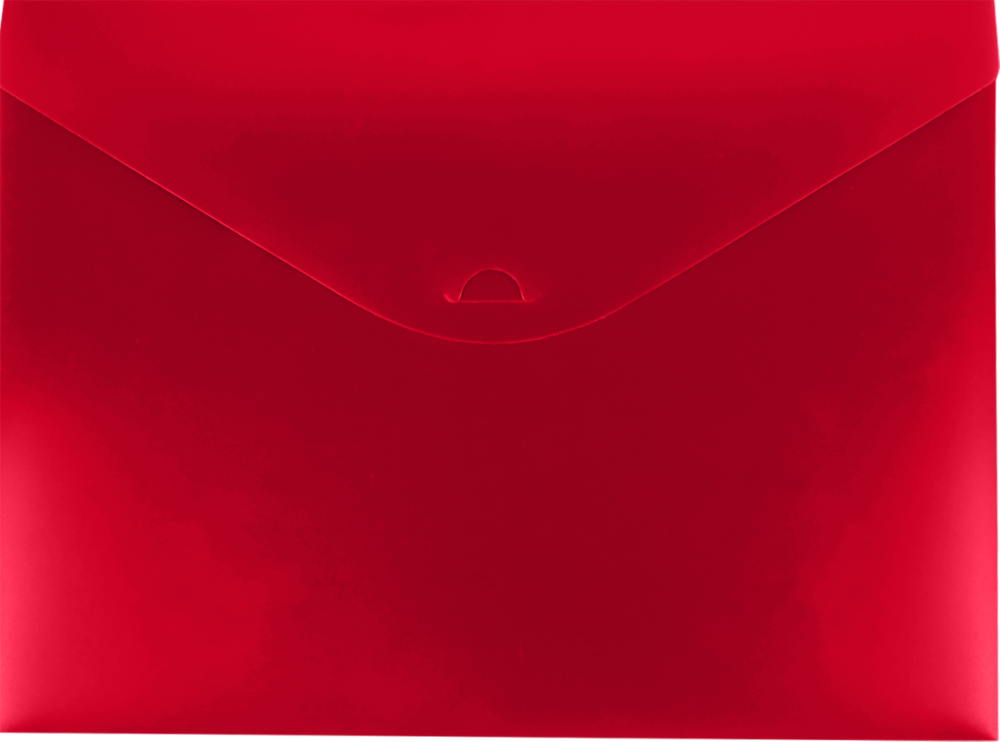 Red Letter Booklet Plastic Envelopes (9 3/4 x 13) with Tuck Flap
