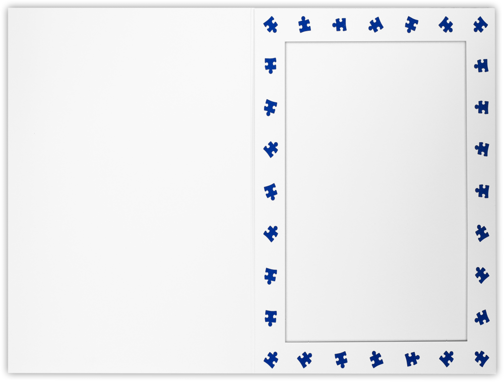 White Gloss Puzzle Piece 4 x 6 Portrait Photo Holder