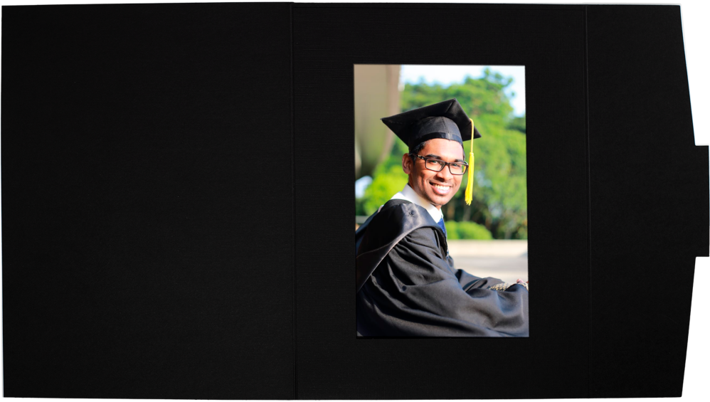 Black Linen 4 x 6 Fold-Over Easel Photo Frame