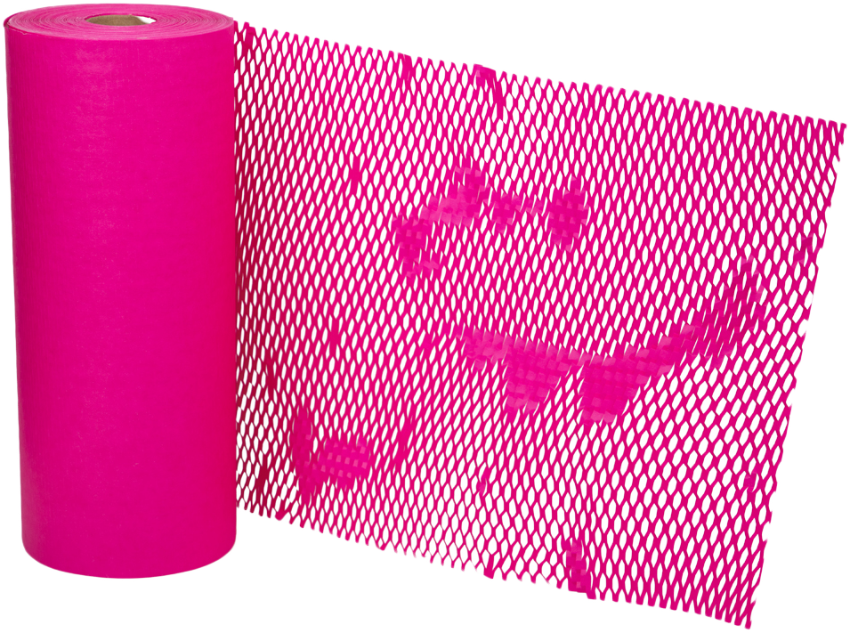 Hot Pink Fuchsia Honeycomb Packing Paper Roll - 321 Sq Ft