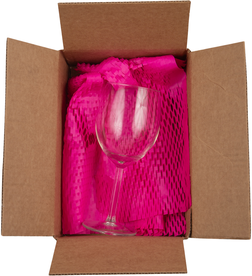 Hot Pink Fuchsia Honeycomb Packing Paper Roll - 321 Sq Ft