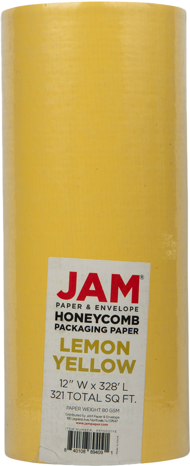 Lemon Yellow Honeycomb Packing Paper Roll - 321 Sq Ft
