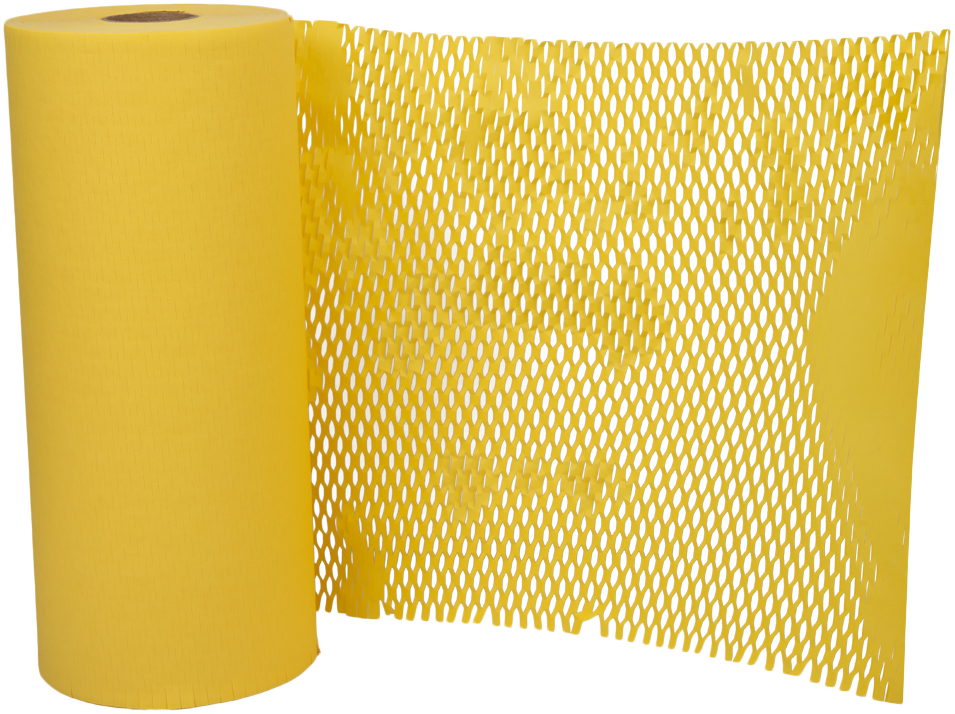 Lemon Yellow Honeycomb Packing Paper Roll - 321 Sq Ft