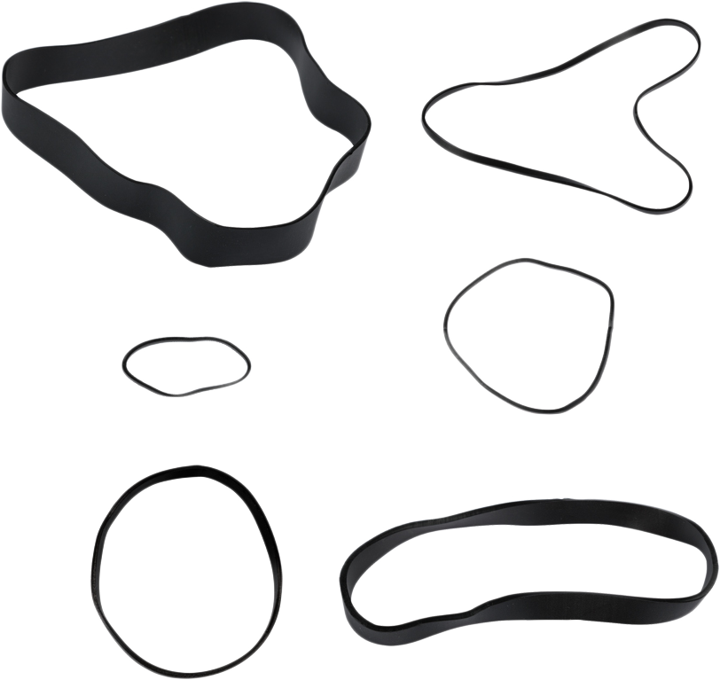 Black Size 107, 117B, 16, 19, 33 & 64 Rubber Bands - 5 Packs (550 Total)