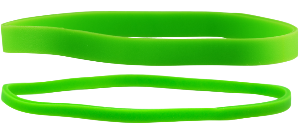 Green Size 33 & 64 Rubber Bands - 2 Packs of 100