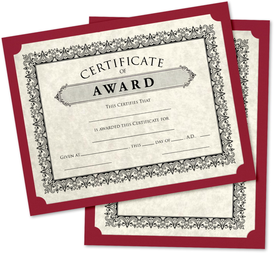Garnet Dark Red 9 1/2 x 12 Single Certificate Holders