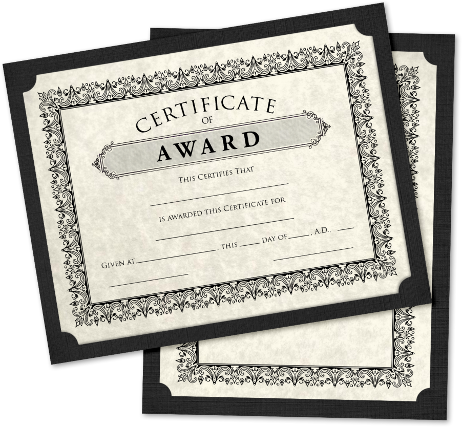Black Linen 9 1/2 x 12 Single Certificate Holders